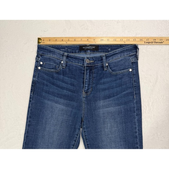 Liverpool Los Angeles Women's 6 Jeans Dallas Fray Stacked Hem Stretch Crop - Picture 3 of 10
